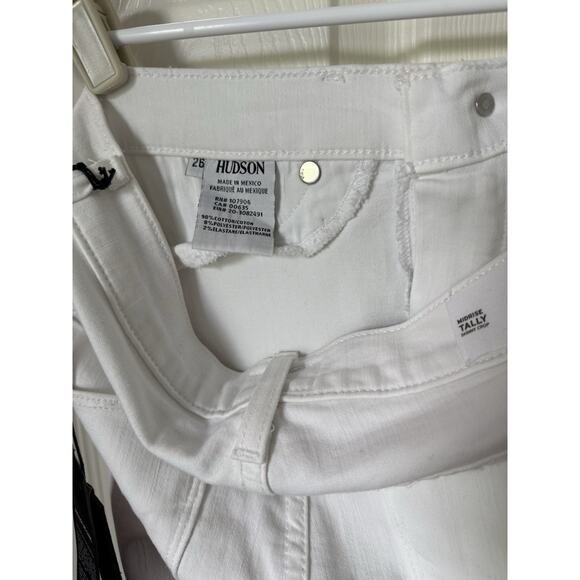 Hudson Tally Midrise Cropped Skinny Jeans White Retail $185 NWT Womens Size‎ 26 - Picture 5 of 5